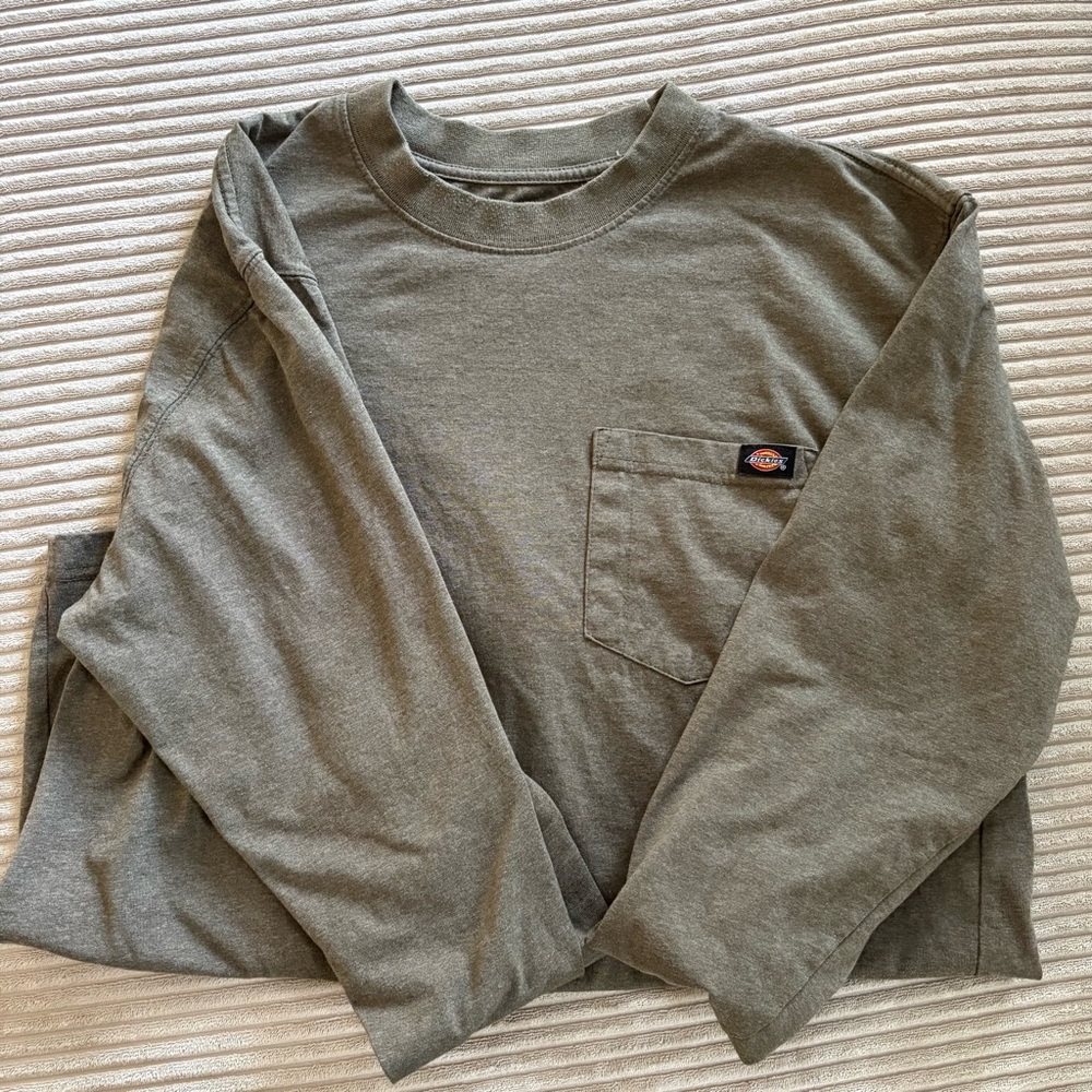 Dickies Olive Green Long Sleeve Pocket Tee